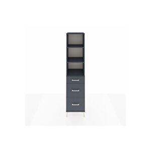 Hyperion Dolap 3 Raflı 3 Çekmeceli 44x44x195 Antrasit-antrasit