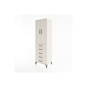 Hyperion Dolap Tek Raflı 5 Çekmeceli Tek Askılı 60x44x195 Aytaşı-aytaşı