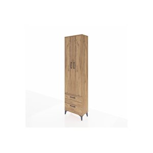 Arges Dolap 3 Raflı 2 Çekmeceli Tek Askılı 60x30x221 Çam-çam