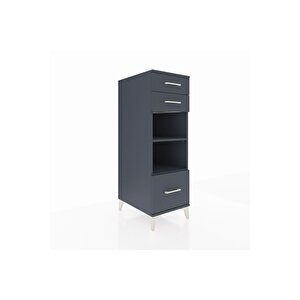 Kronos Dolap 2 Raflı 3 Çekmeceli 44x59x134 Antrasit-antrasit