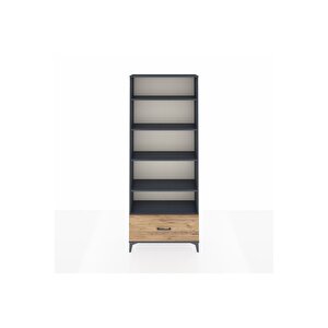 Arges Dolap 5 Raflı Tek Çekmeceli 88x30x221 Antrasit-çam