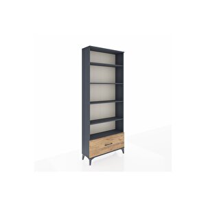 Arges Dolap 5 Raflı Tek Çekmeceli 88x30x221 Antrasit-çam