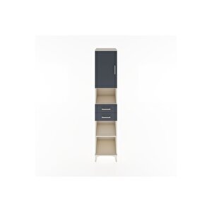 Hyperion Dolap 4 Raflı 2 Çekmeceli Tek Kapaklı 44x44x221 Aytaşı-antrasit