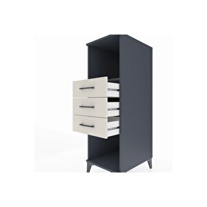 Kronos Dolap Tek Raflı 3 Çekmeceli 44x59x134 Antrasit-aytaşı