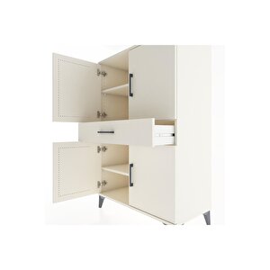 Hyperion Dolap 3 Raflı Tek Çekmeceli 4 Kapaklı 88x44x134 Aytaşı-aytaşı