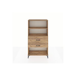 Arges Dolap 2 Raflı 2 Çekmeceli 88x30x163 Çam-çam
