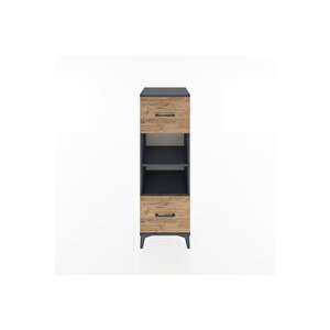 Hyperion Dolap 2 Raflı 2 Çekmeceli 44x44x134 Antrasit-çam