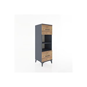 Hyperion Dolap 2 Raflı 2 Çekmeceli 44x44x134 Antrasit-çam