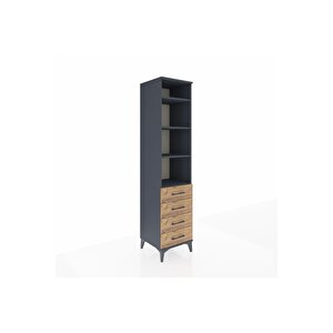 Hyperion Dolap 4 Raflı 4 Çekmeceli 44x44x195 Antrasit-çam