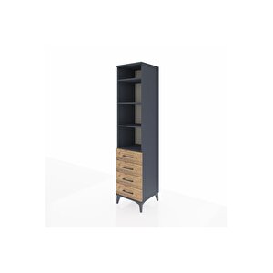 Hyperion Dolap 4 Raflı 4 Çekmeceli 44x44x195 Antrasit-çam