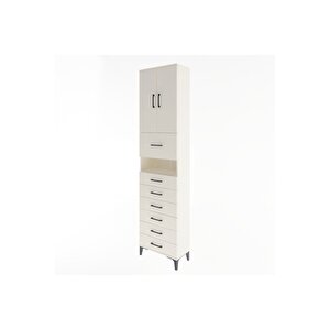 Arges Dolap 3 Raflı 6 Çekmeceli 2 Kapaklı 60x30x243 Aytaşı-aytaşı