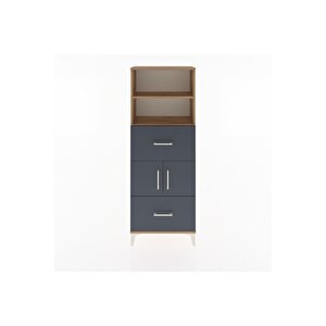 Arges Dolap 3 Raflı 2 Çekmeceli 2 Kapaklı 60x30x163 Çam-antrasit