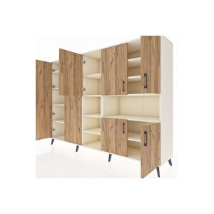 Hyperion Dolap 13 Raflı 7 Kapaklı 220x44x163 Aytaşı-çam/aytaşı