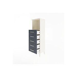 Arges Dolap Tek Raflı 5 Çekmeceli 44x30x134 Aytaşı-antrasit