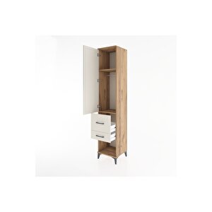 Hyperion Dolap 2 Raflı 2 Çekmeceli Tek Askılı 44x44x221 Çam-aytaşı