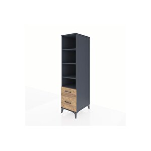 Kronos Dolap 4 Raflı 2 Çekmeceli 44x59x182 Antrasit-çam