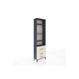 Arges Dolap 4 Raflı 3 Çekmeceli 60x30x221 Antrasit-aytaşı