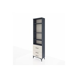 Arges Dolap 4 Raflı 3 Çekmeceli 60x30x221 Antrasit-aytaşı