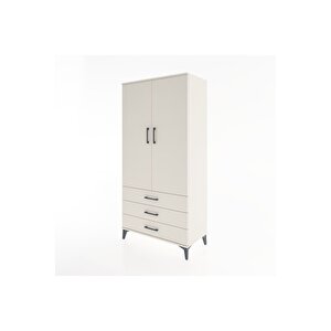 Hyperion Dolap Tek Raflı 3 Çekmeceli Tek Askılı 88x44x182 Aytaşı-aytaşı