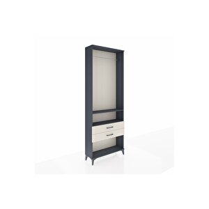 Arges Dolap 2 Raflı 2 Çekmeceli Tek Askılı 88x30x243 Antrasit-aytaşı