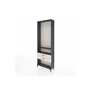 Arges Dolap 2 Raflı 2 Çekmeceli Tek Askılı 88x30x243 Antrasit-aytaşı