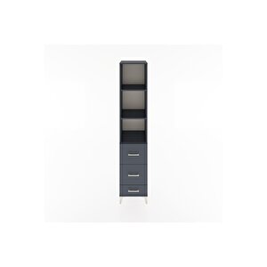 Hyperion Dolap 3 Raflı 3 Çekmeceli 44x44x221 Antrasit-antrasit