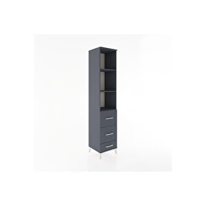 Hyperion Dolap 3 Raflı 3 Çekmeceli 44x44x221 Antrasit-antrasit