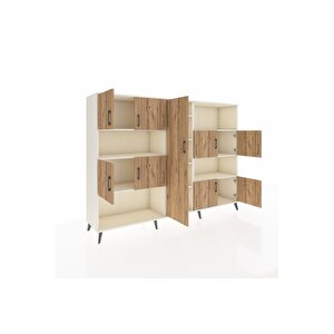 Hyperion Dolap 10 Raflı 9 Kapaklı 220x44x163 Aytaşı-çam/aytaşı