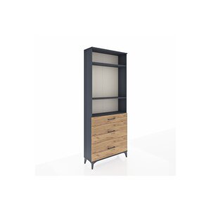 Arges Dolap 3 Raflı 3 Çekmeceli 88x30x221 Antrasit-çam