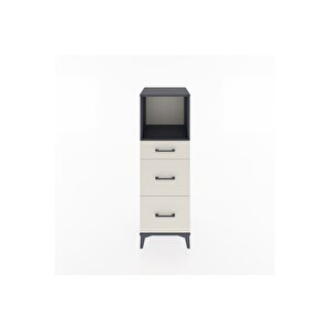 Hyperion Dolap Tek Raflı 3 Çekmeceli 44x44x134 Antrasit-aytaşı