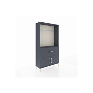 Arges Dolap Tek Raflı Tek Çekmeceli Tek Askılı 88x30x163 Antrasit-antrasit