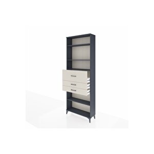 Arges Dolap 4 Raflı 3 Çekmeceli 88x30x243 Antrasit-aytaşı