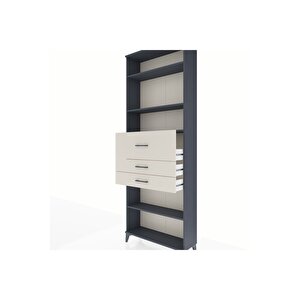 Arges Dolap 4 Raflı 3 Çekmeceli 88x30x243 Antrasit-aytaşı