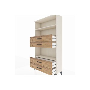 Arges Dolap 3 Raflı 4 Çekmeceli 88x30x163 Aytaşı-çam