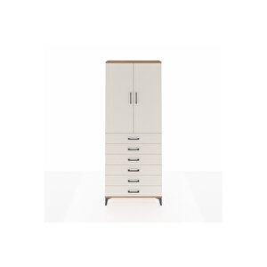 Arges Dolap 3 Raflı 6 Çekmeceli 2 Kapaklı 88x30x221 Çam-aytaşı