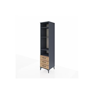 Hyperion Dolap 4 Raflı 3 Çekmeceli 44x44x195 Antrasit-çam
