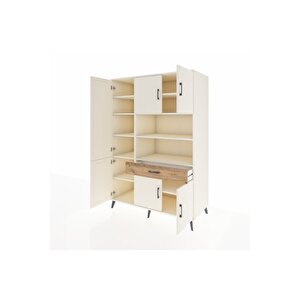 Kronos Dolap 10 Raflı Tek Çekmeceli 6 Kapaklı 132x59x195 Aytaşı-aytaşı/çam