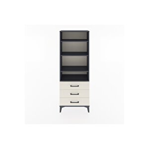 Arges Dolap 4 Raflı 3 Çekmeceli 60x30x163 Antrasit-aytaşı