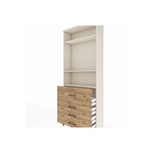 Arges Dolap 3 Raflı 4 Çekmeceli 88x30x221 Aytaşı-çam