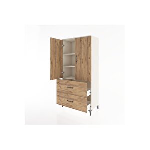 Hyperion Dolap 3 Raflı 2 Çekmeceli 2 Kapaklı 88x44x182 Aytaşı-çam