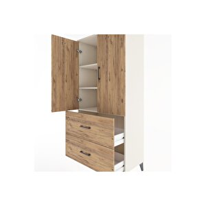 Hyperion Dolap 3 Raflı 2 Çekmeceli 2 Kapaklı 88x44x182 Aytaşı-çam