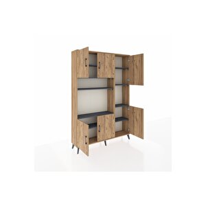 Arges Dolap 9 Raflı 6 Kapaklı 132x30x195 Çam-çam/antrasit