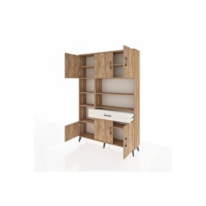 Arges Dolap 10 Raflı Tek Çekmeceli 6 Kapaklı 132x30x195 Çam-çam/aytaşı