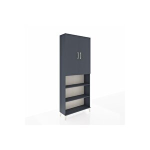 Arges Dolap 5 Raflı 2 Kapaklı 88x30x221 Antrasit-antrasit