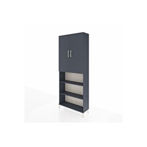 Arges Dolap 5 Raflı 2 Kapaklı 88x30x221 Antrasit-antrasit
