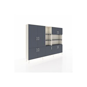 Arges Dolap 14 Raflı 9 Kapaklı 220x30x163 Aytaşı-antrasit