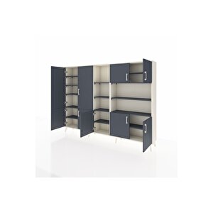 Arges Dolap 14 Raflı 9 Kapaklı 220x30x163 Aytaşı-antrasit