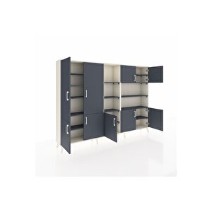 Arges Dolap 14 Raflı 9 Kapaklı 220x30x163 Aytaşı-antrasit