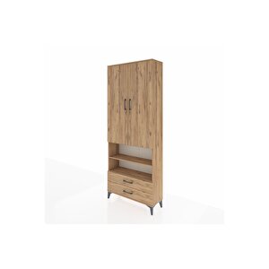 Arges Dolap 5 Raflı 2 Çekmeceli 2 Kapaklı 88x30x221 Çam-çam