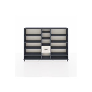 Arges Dolap 11 Raflı 3 Çekmeceli  220x30x163 Antrasit-antrasit/aytaşı